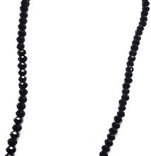 Womens Black Crystal Necklace